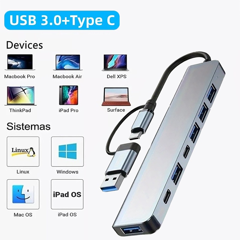 Laptop Accessories Macbook - 2 in 1 USB3.0 허브 7포트
