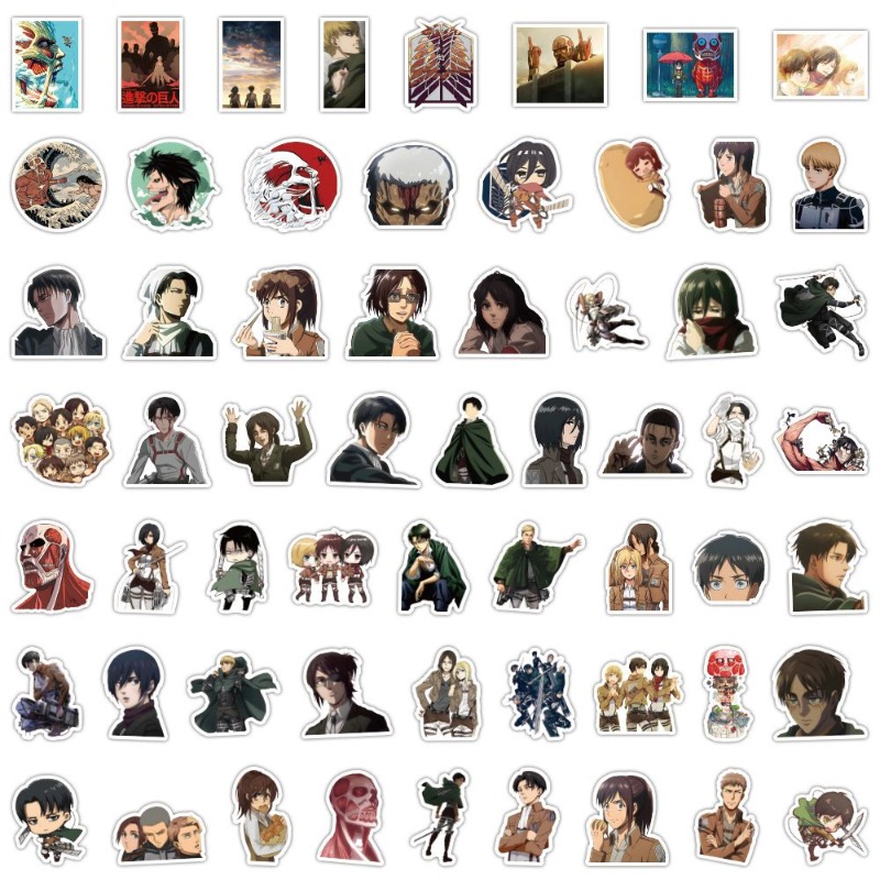 60Pcs 진격의 거인 애니메이션 스티커 귀여운 미적  - Laptop Accessories All 리뷰 및 가격